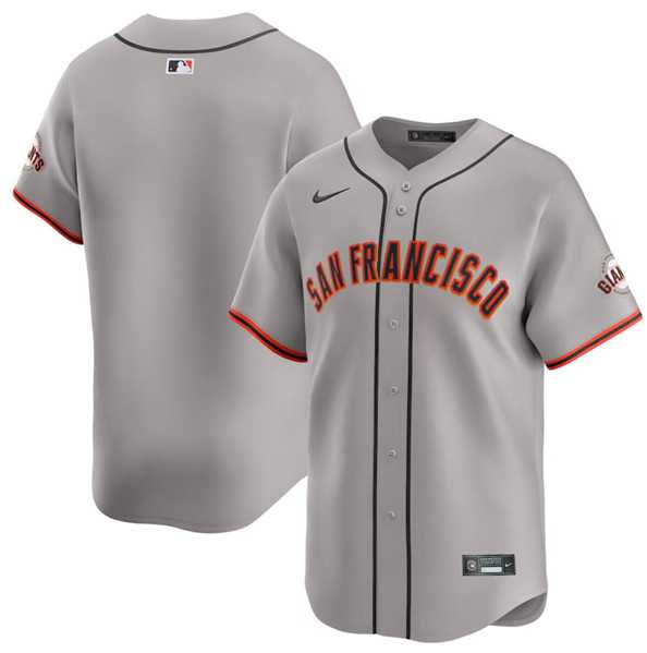 Men%27s San Francisco Giants Blank Gray Away Limited Stitched Baseball Jersey Dzhi